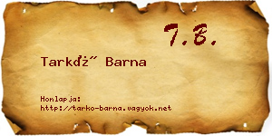 Tarkó Barna névjegykártya